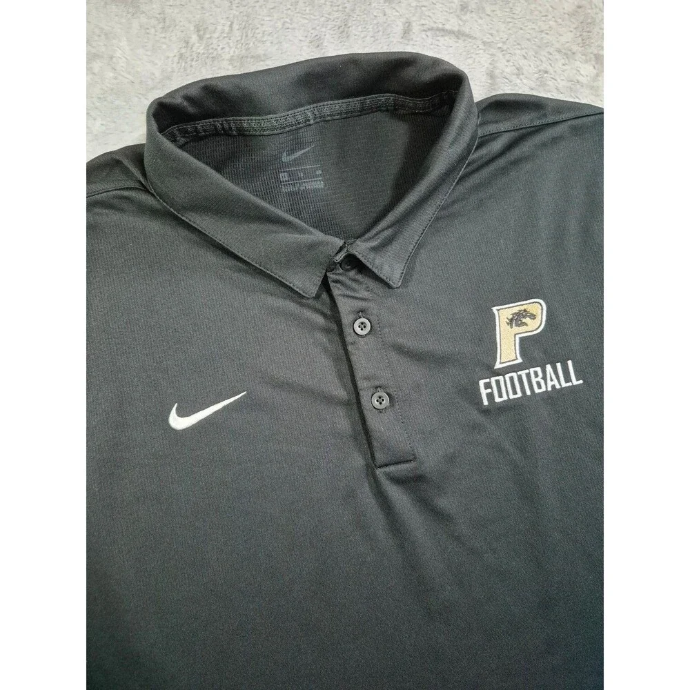 Nike Purdue Football Shirt Mens XL Black Short Sleeve Polo Performance